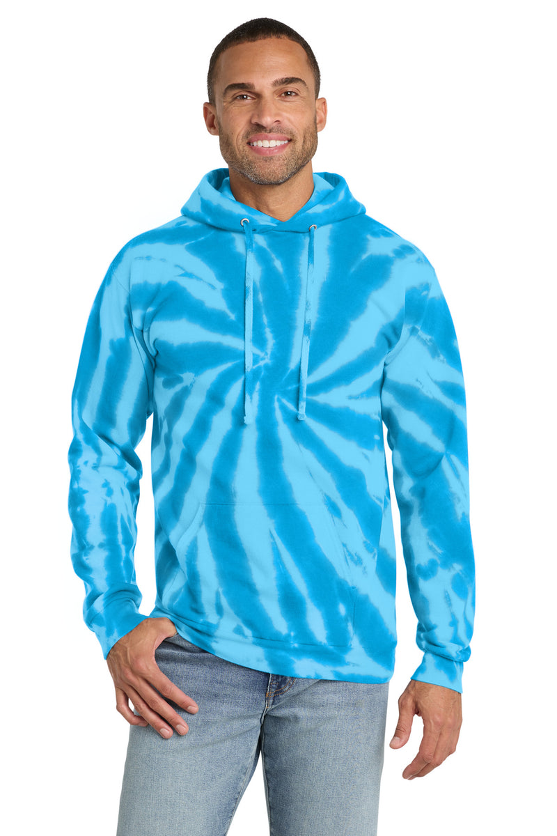 Port & Co Tie-Dye Pullover Hooded Sweatshirt - Turquoise