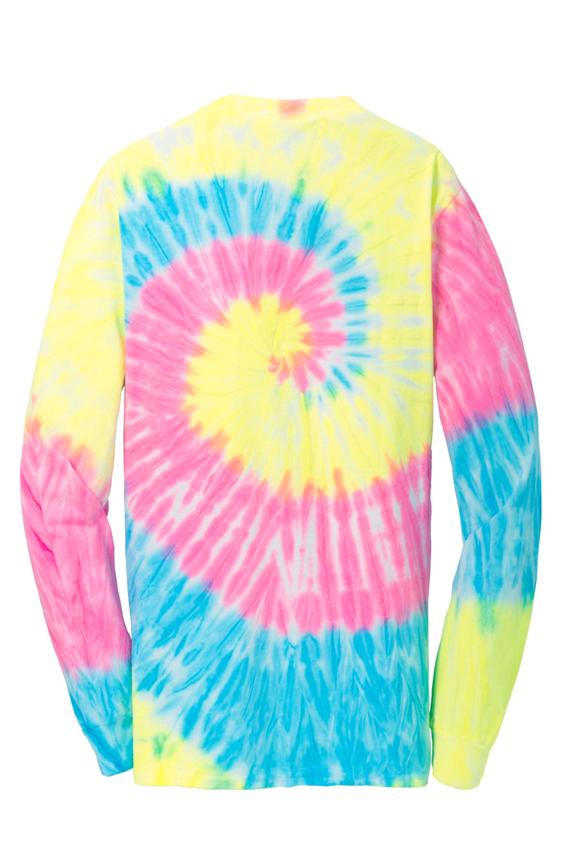 Port & Co Tie-Dye Long Sleeve Tee - Neon Rainbow