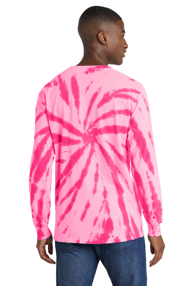 Port & Co Tie-Dye Long Sleeve Tee - Pink