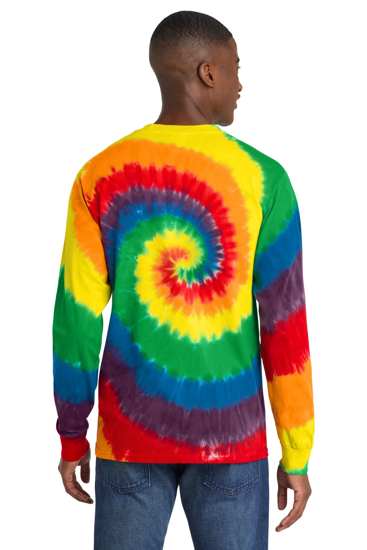 Port & Co Tie-Dye Long Sleeve Tee - Rainbow