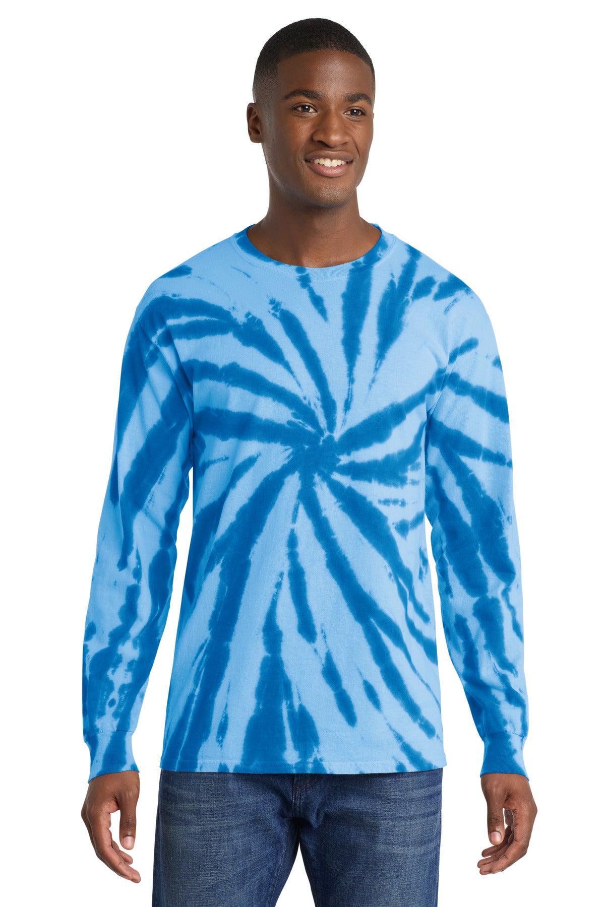 Port & Co Tie-Dye Long Sleeve Tee - Royal