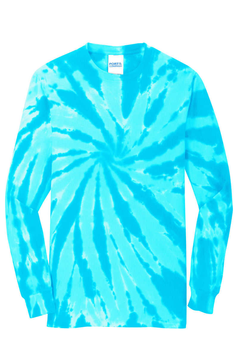 Port & Co Tie-Dye Long Sleeve Tee - Turquoise