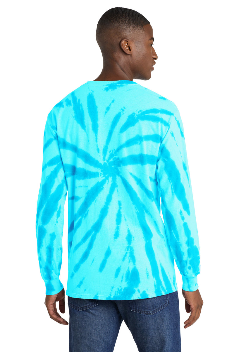 Port & Co Tie-Dye Long Sleeve Tee - Turquoise