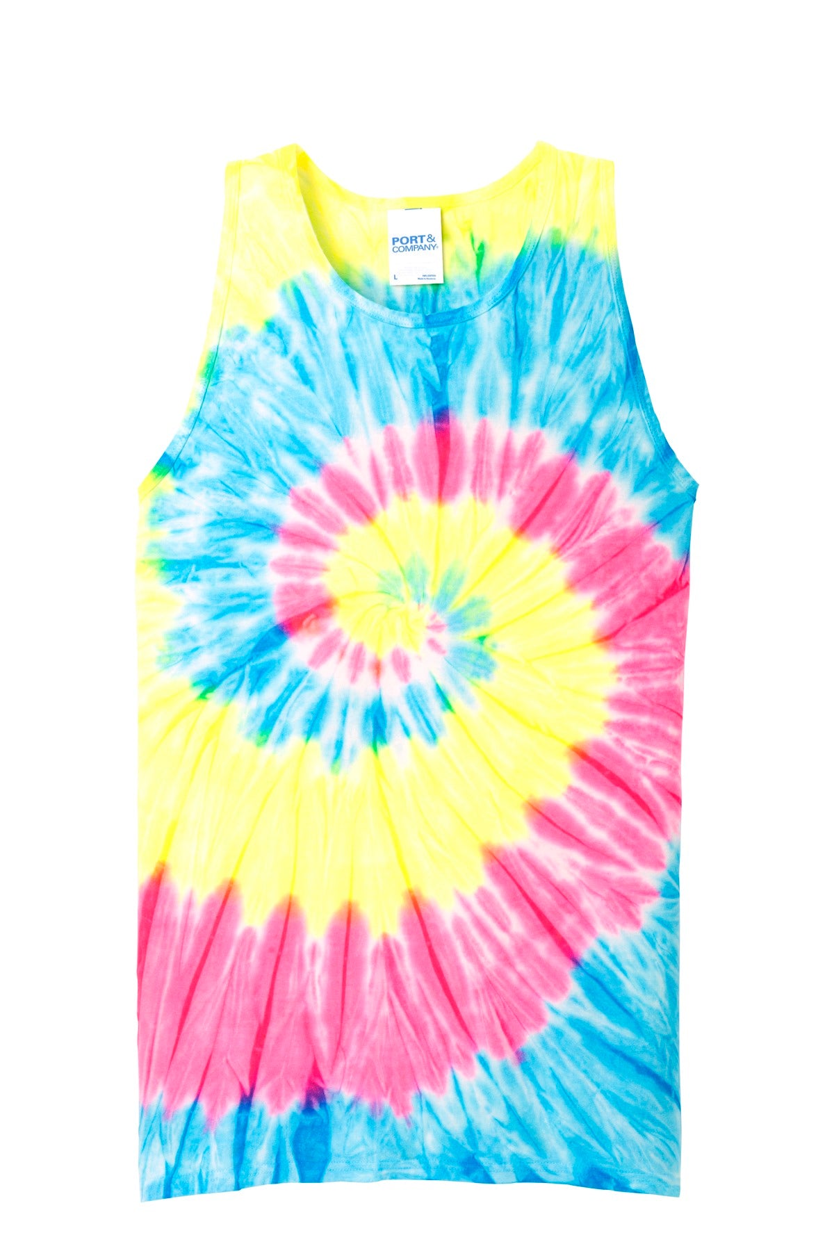 Port & Co Tie-Dye Tank Top - Neon Rainbow