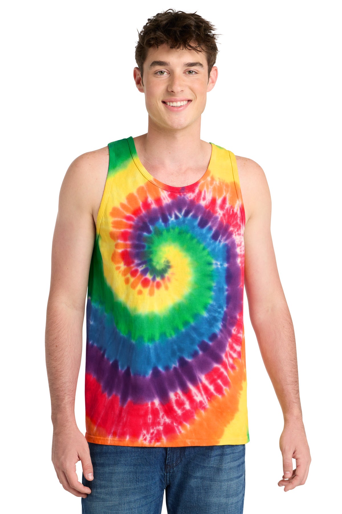Port & Co Tie-Dye Tank Top - Rainbow