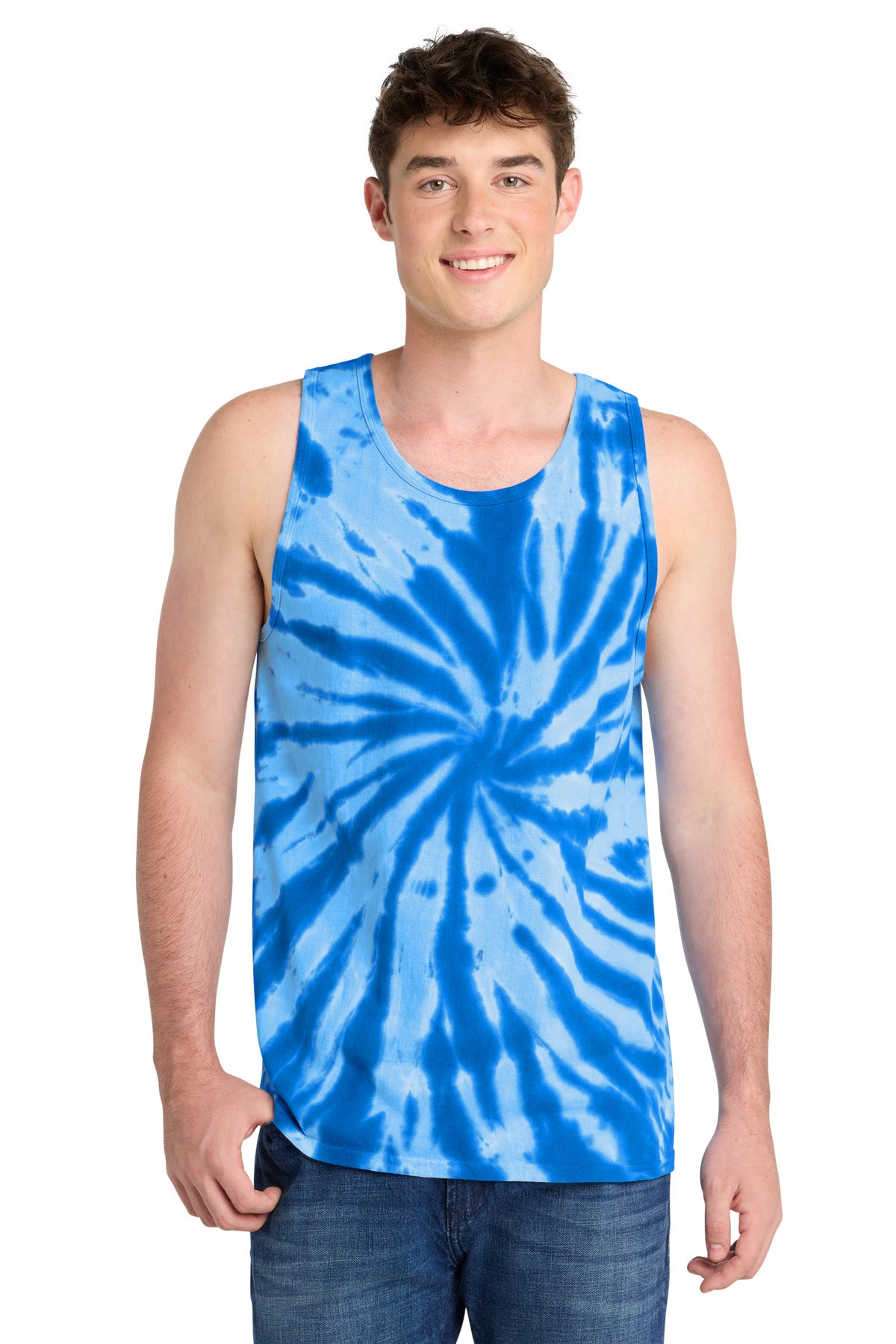 Port & Co Tie-Dye Tank Top - Royal