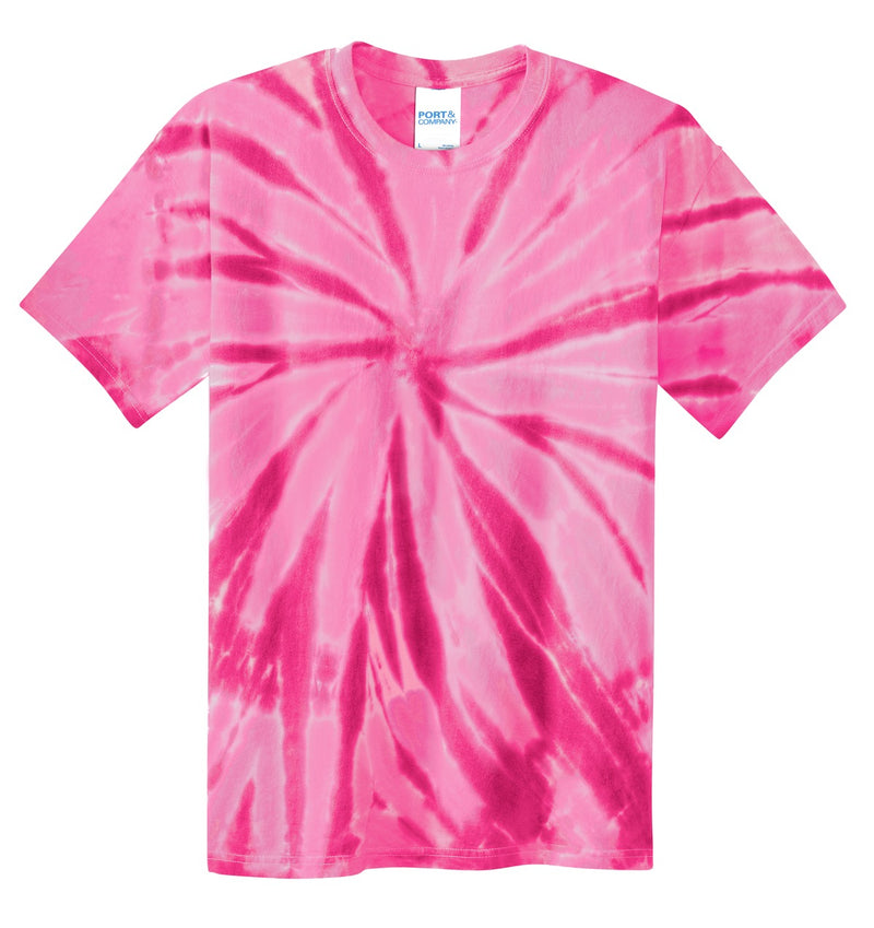 Port & Co Youth Tie-Dye Tee - Pink