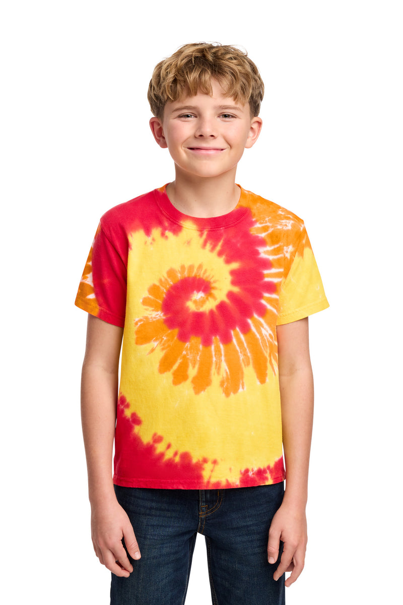 Port & Co Youth Tie-Dye Tee - Blaze Rainbow