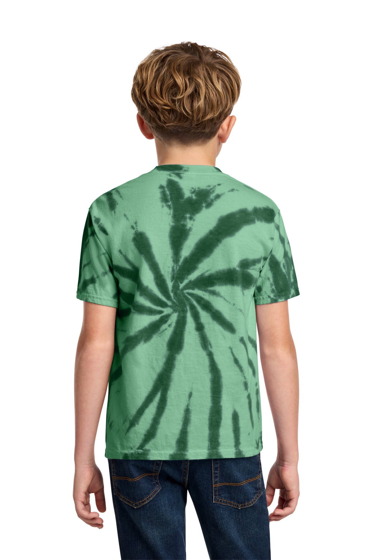 Port & Co Youth Tie-Dye Tee - Forest Green