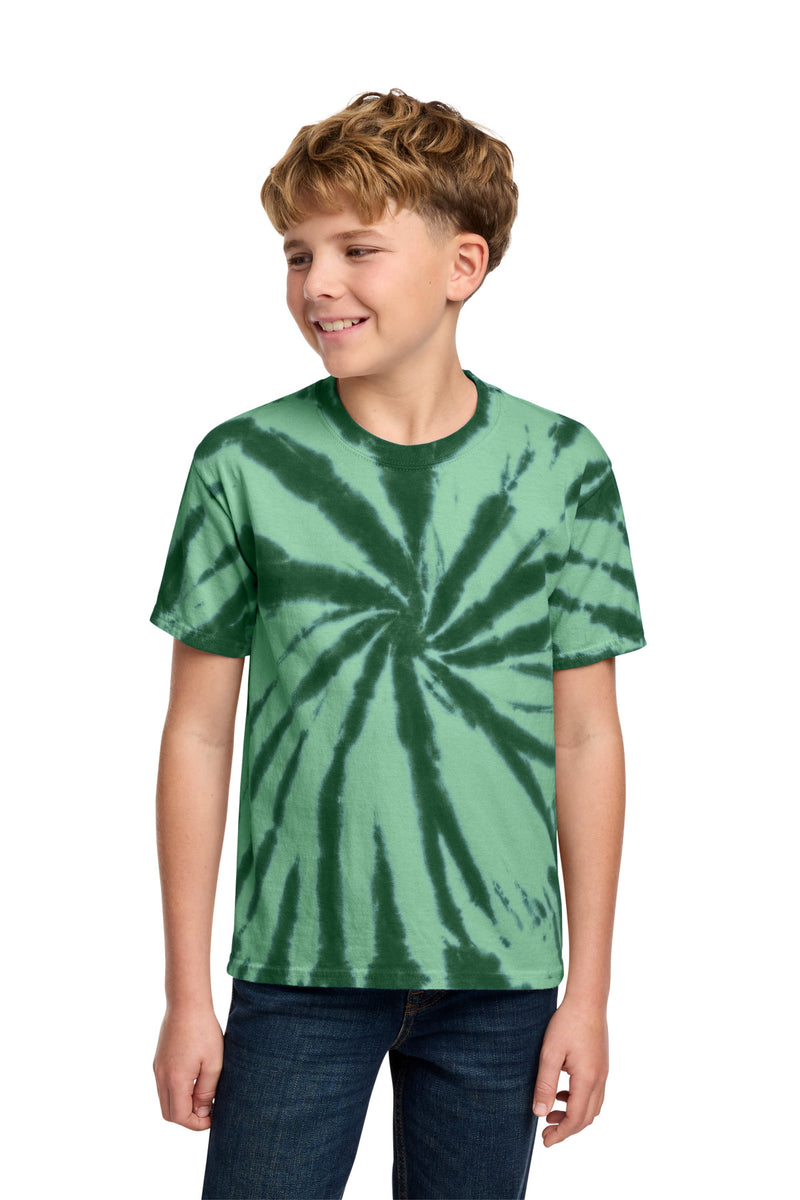 Port & Co Youth Tie-Dye Tee - Forest Green