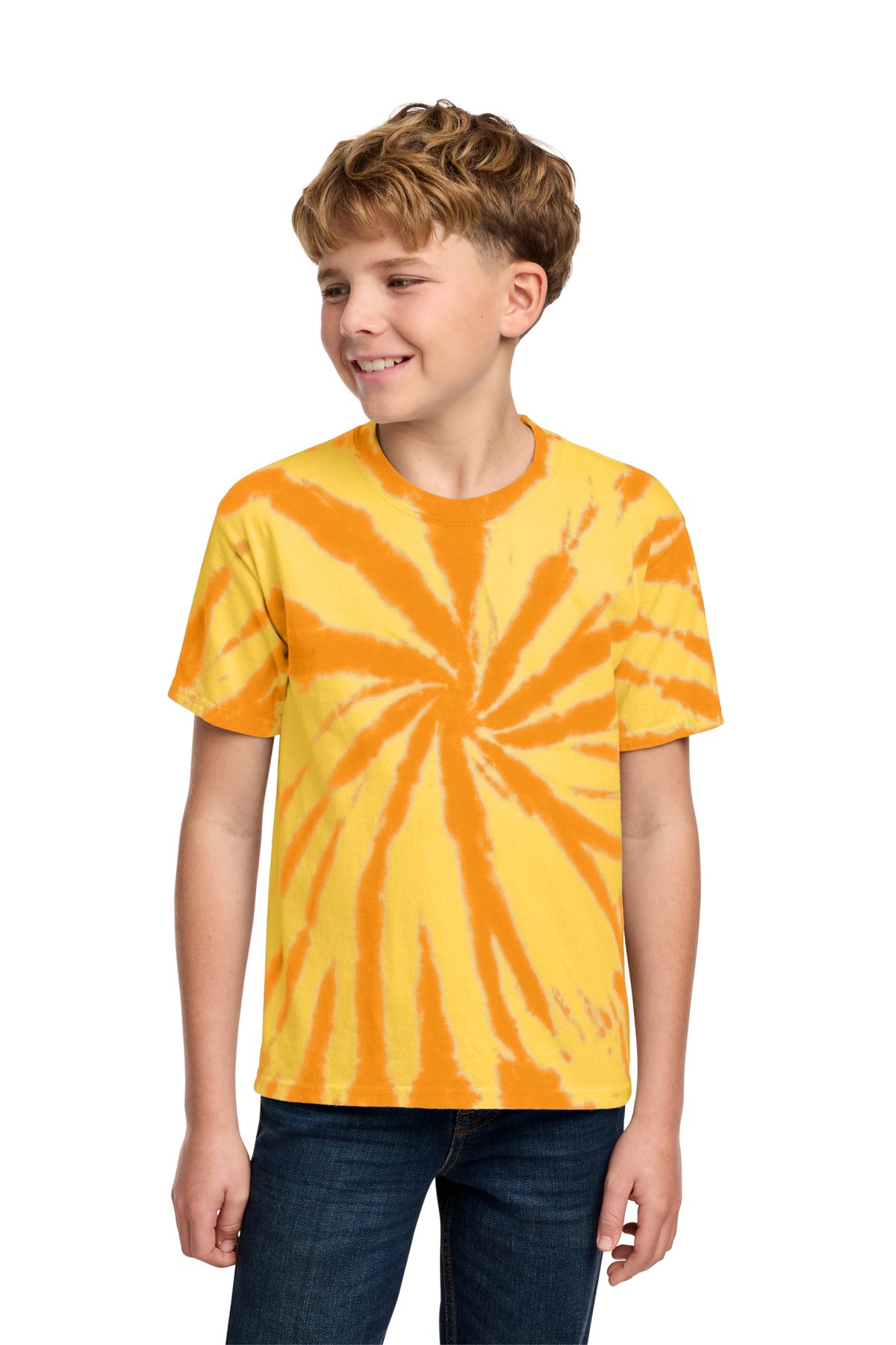 Port & Co Youth Tie-Dye Tee - Gold