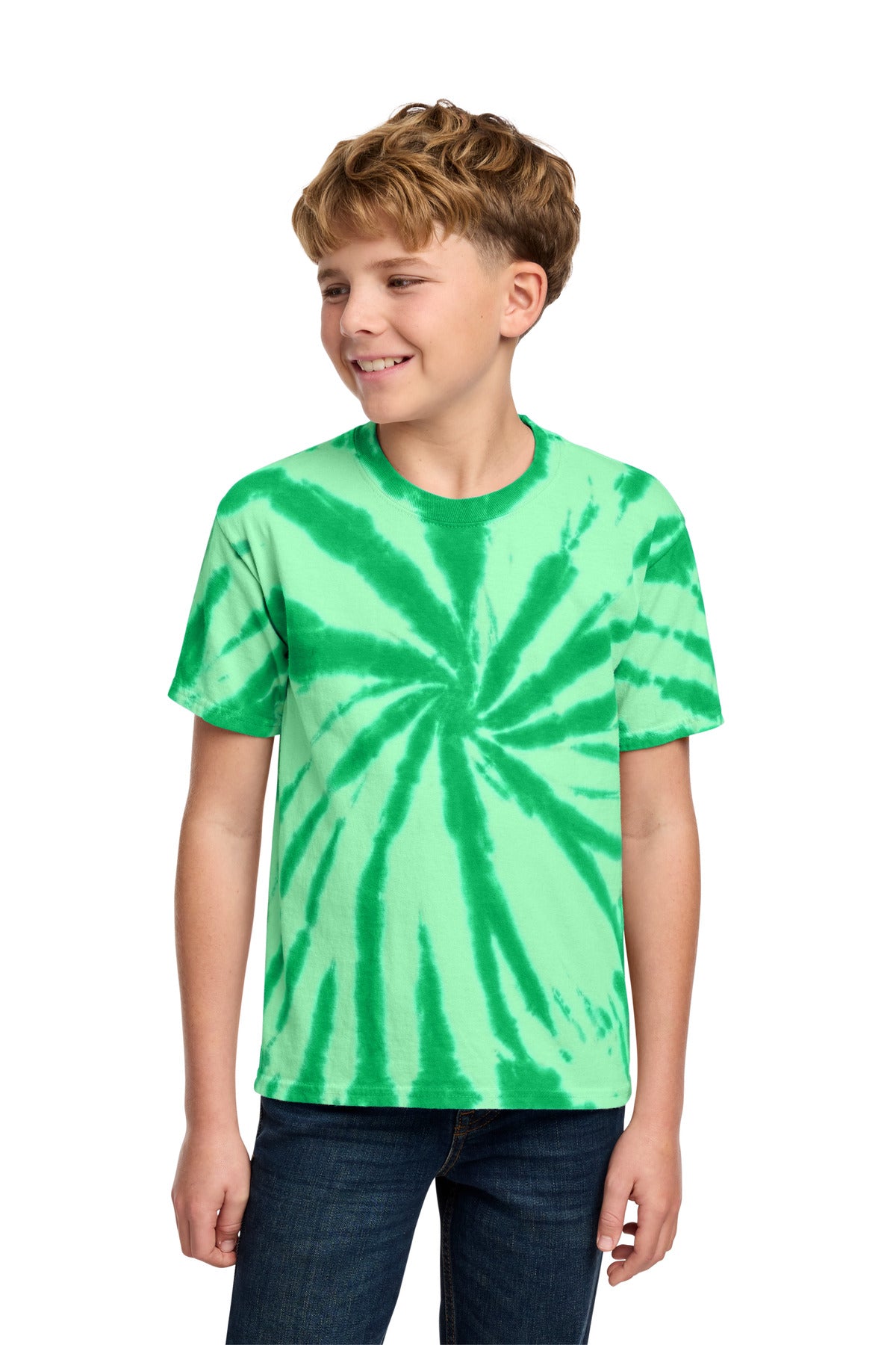 Port & Co Youth Tie-Dye Tee - Kelly