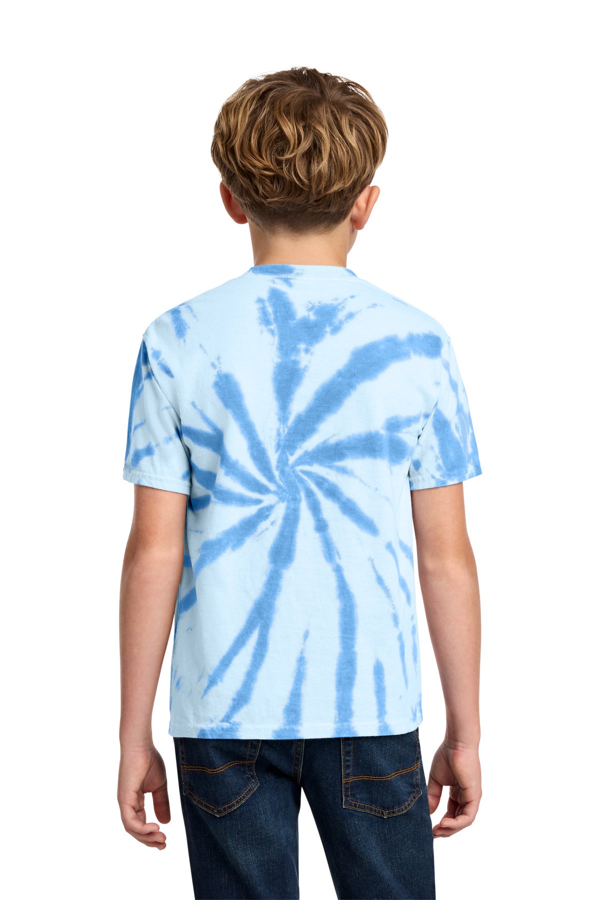 Port & Co Youth Tie-Dye Tee - Light Blue