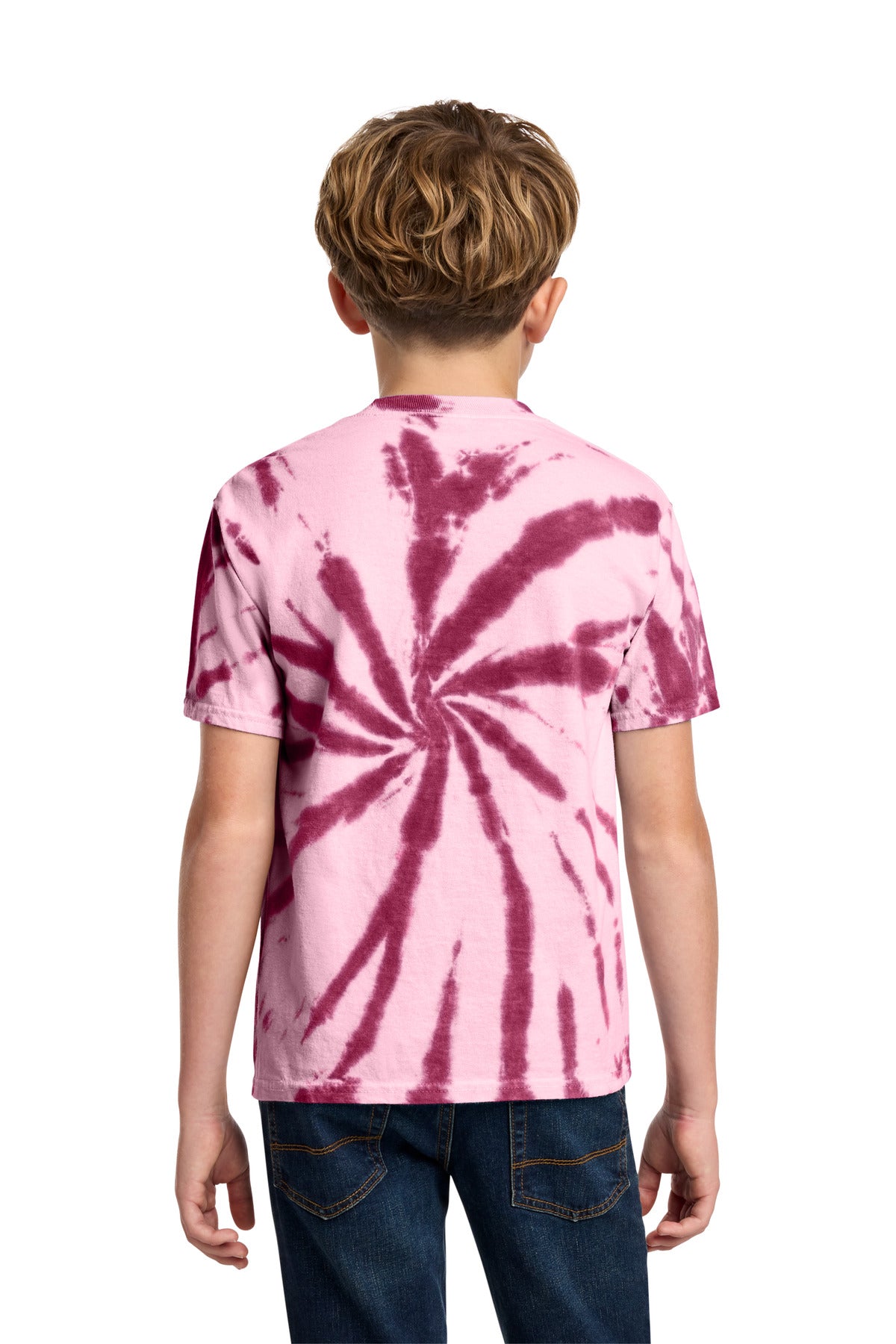 Port & Co Youth Tie-Dye Tee - Maroon