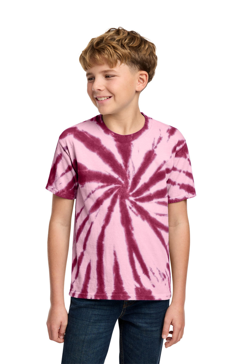 Port & Co Youth Tie-Dye Tee - Maroon