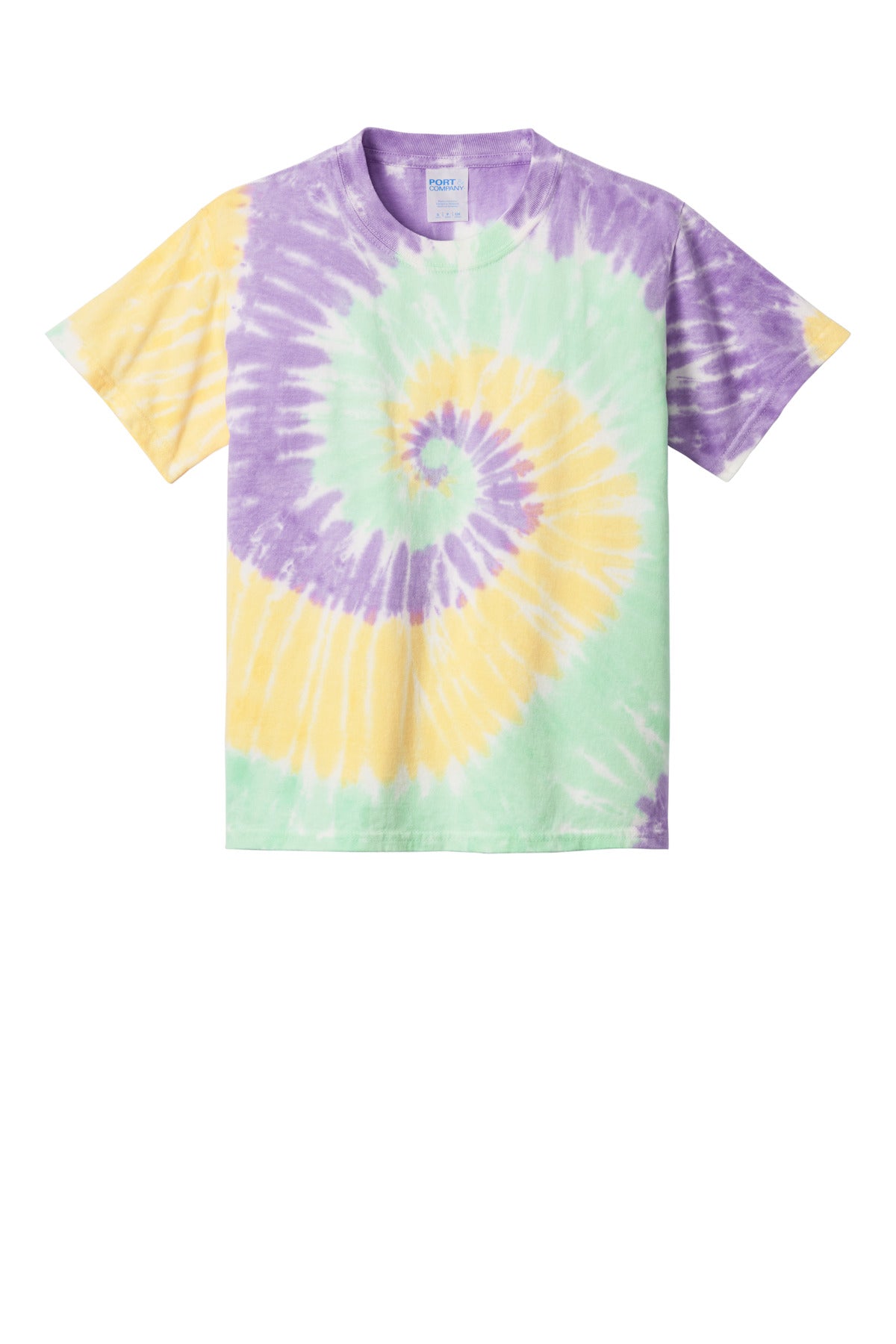 Port & Co Youth Tie-Dye Tee - Mint Rainbow