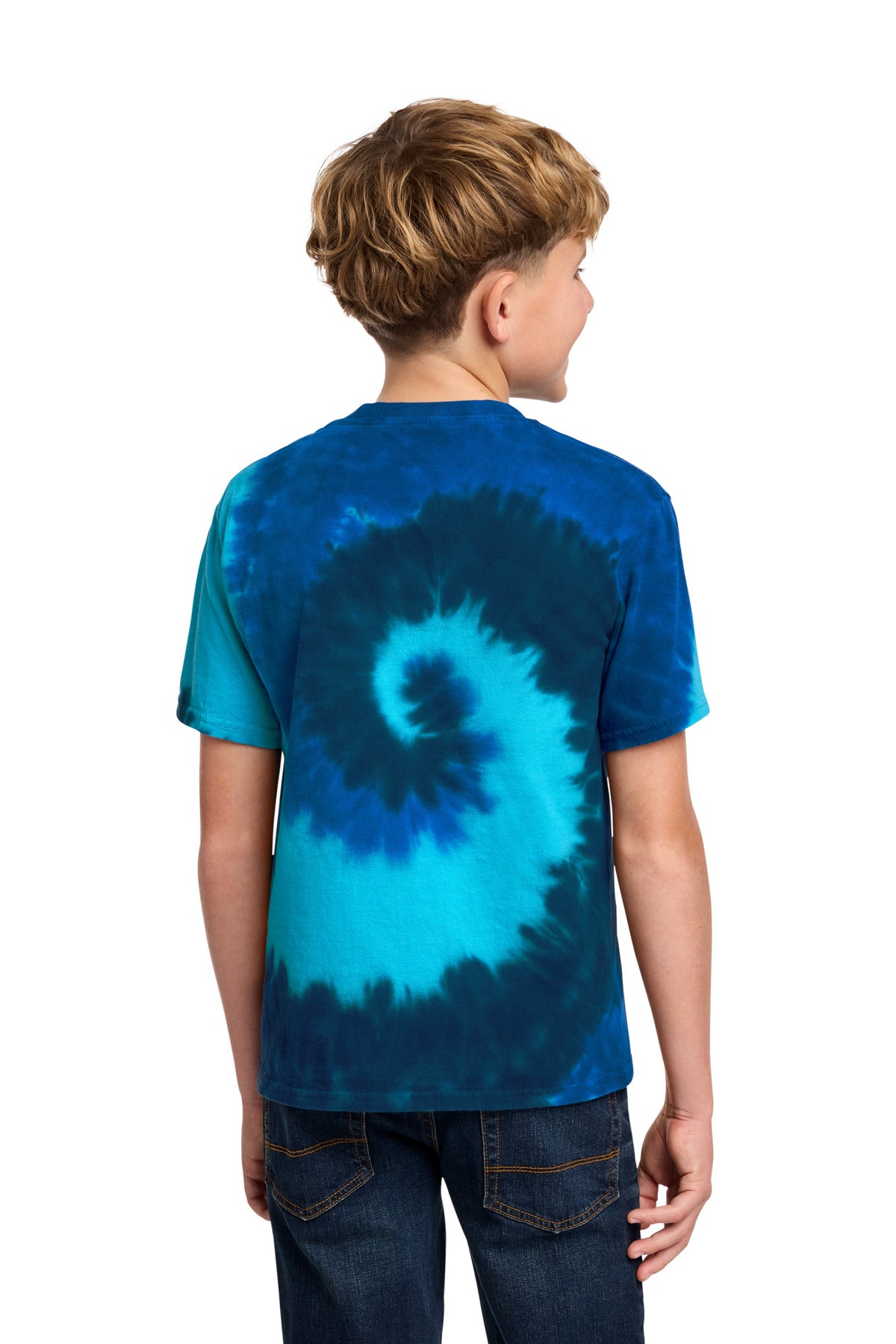 Port & Co Youth Tie-Dye Tee - Ocean Rainbow