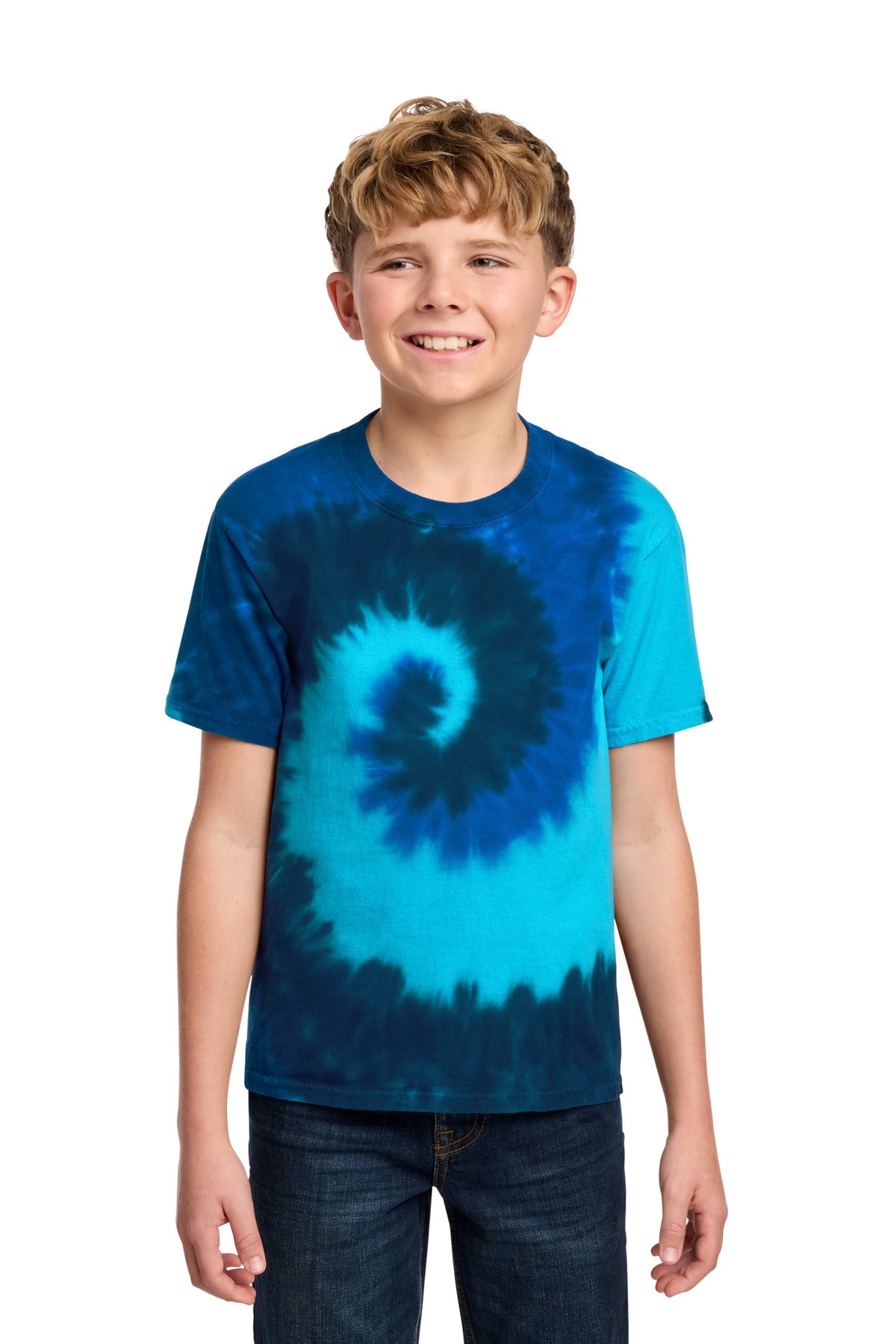 Port & Co Youth Tie-Dye Tee - Ocean Rainbow