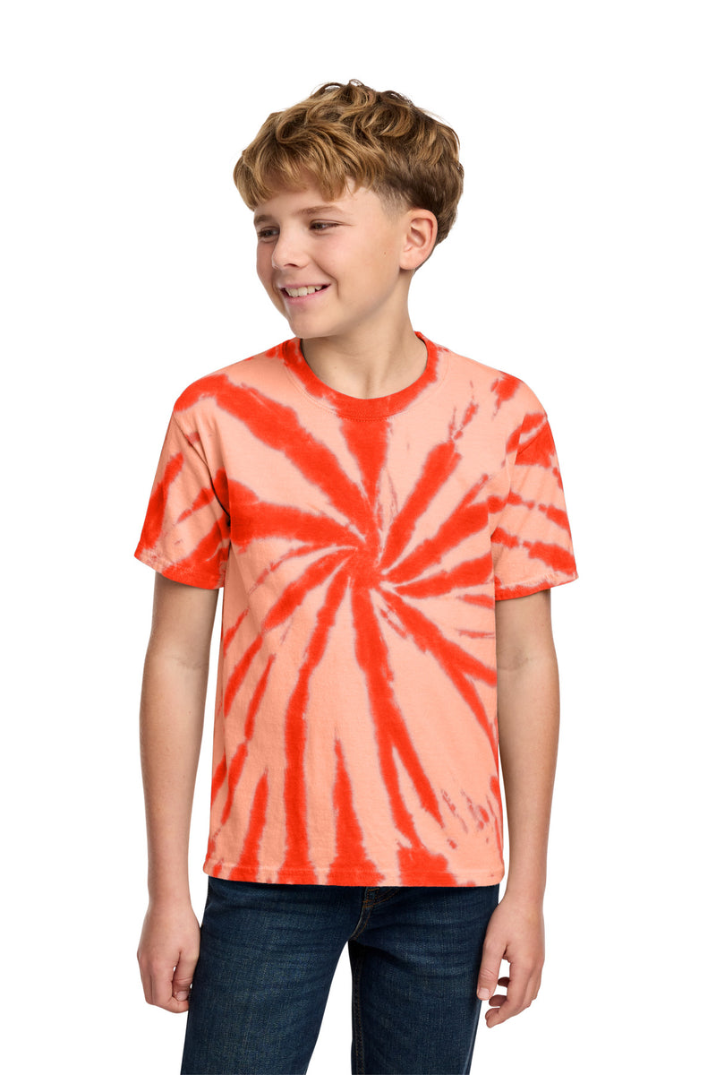 Port & Co Youth Tie-Dye Tee - Orange