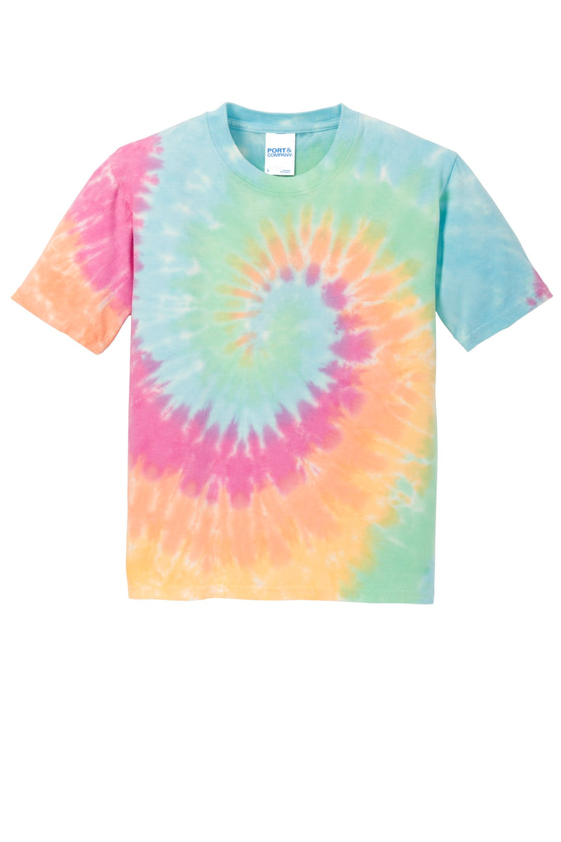 Port & Co Youth Tie-Dye Tee - Pastel Rainbow