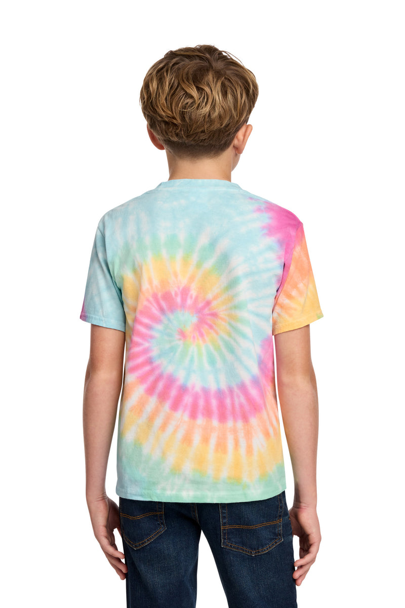 Port & Co Youth Tie-Dye Tee - Pastel Rainbow