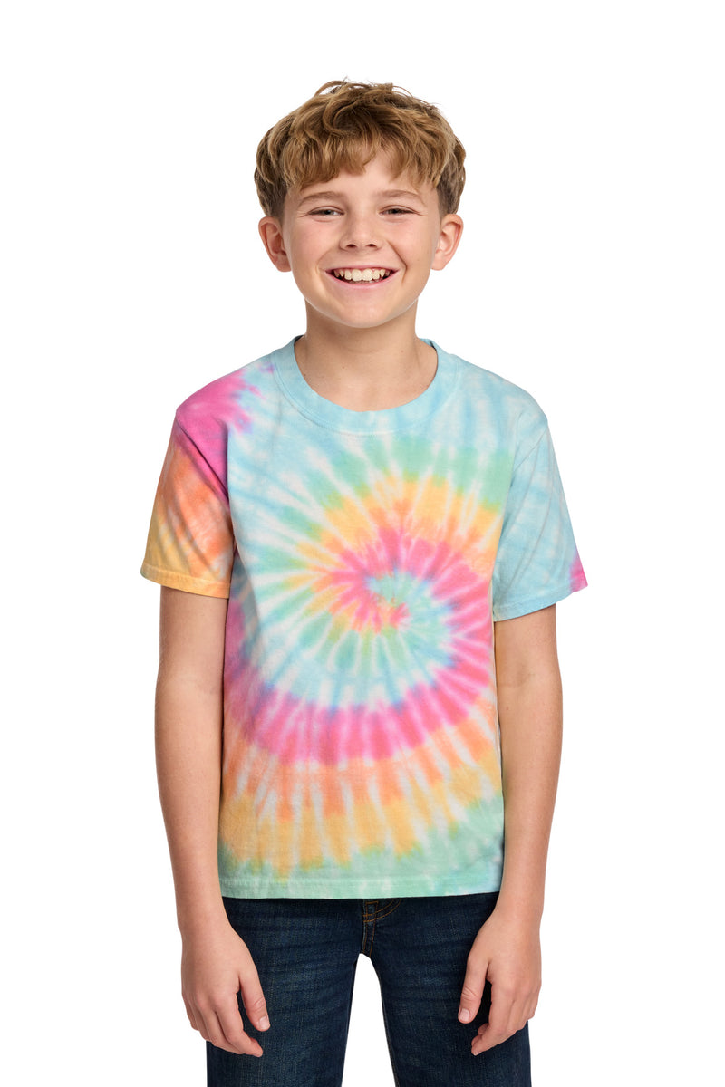 Port & Co Youth Tie-Dye Tee - Pastel Rainbow