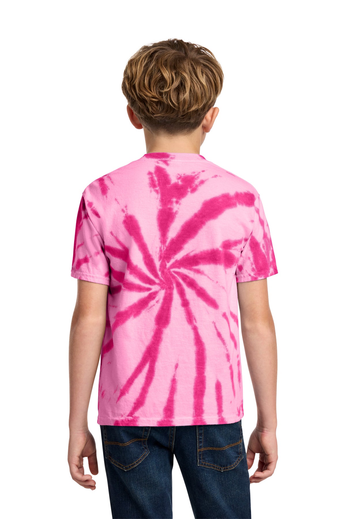 Port & Co Youth Tie-Dye Tee - Pink