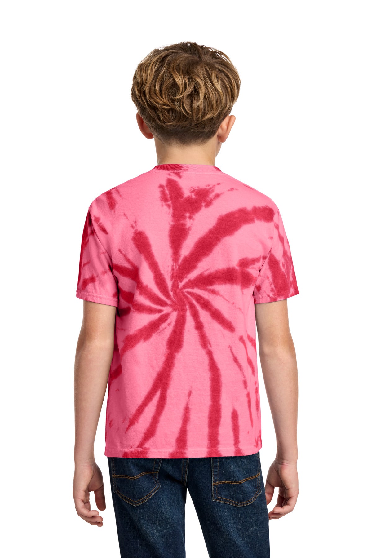 Port & Co Youth Tie-Dye Tee - Red