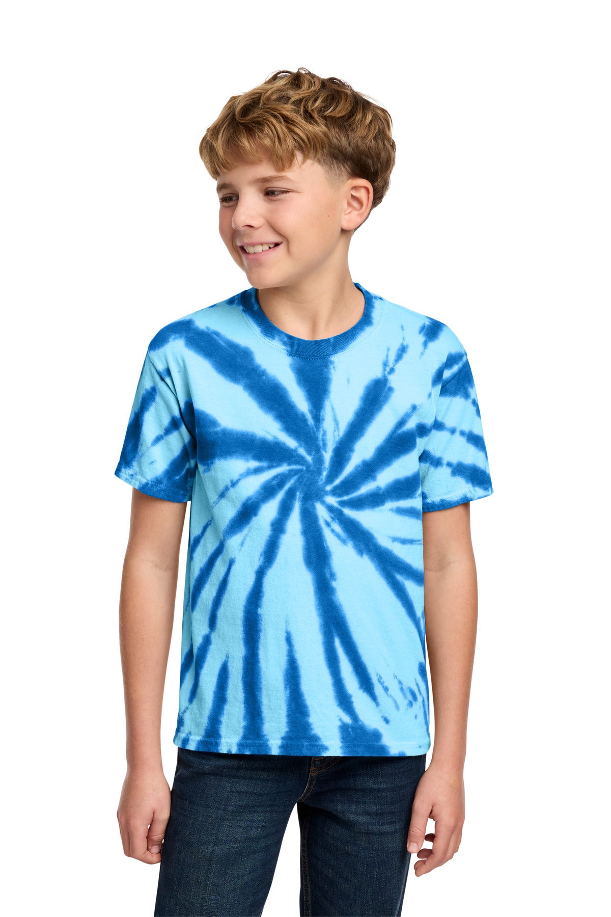 Port & Co Youth Tie-Dye Tee - Royal