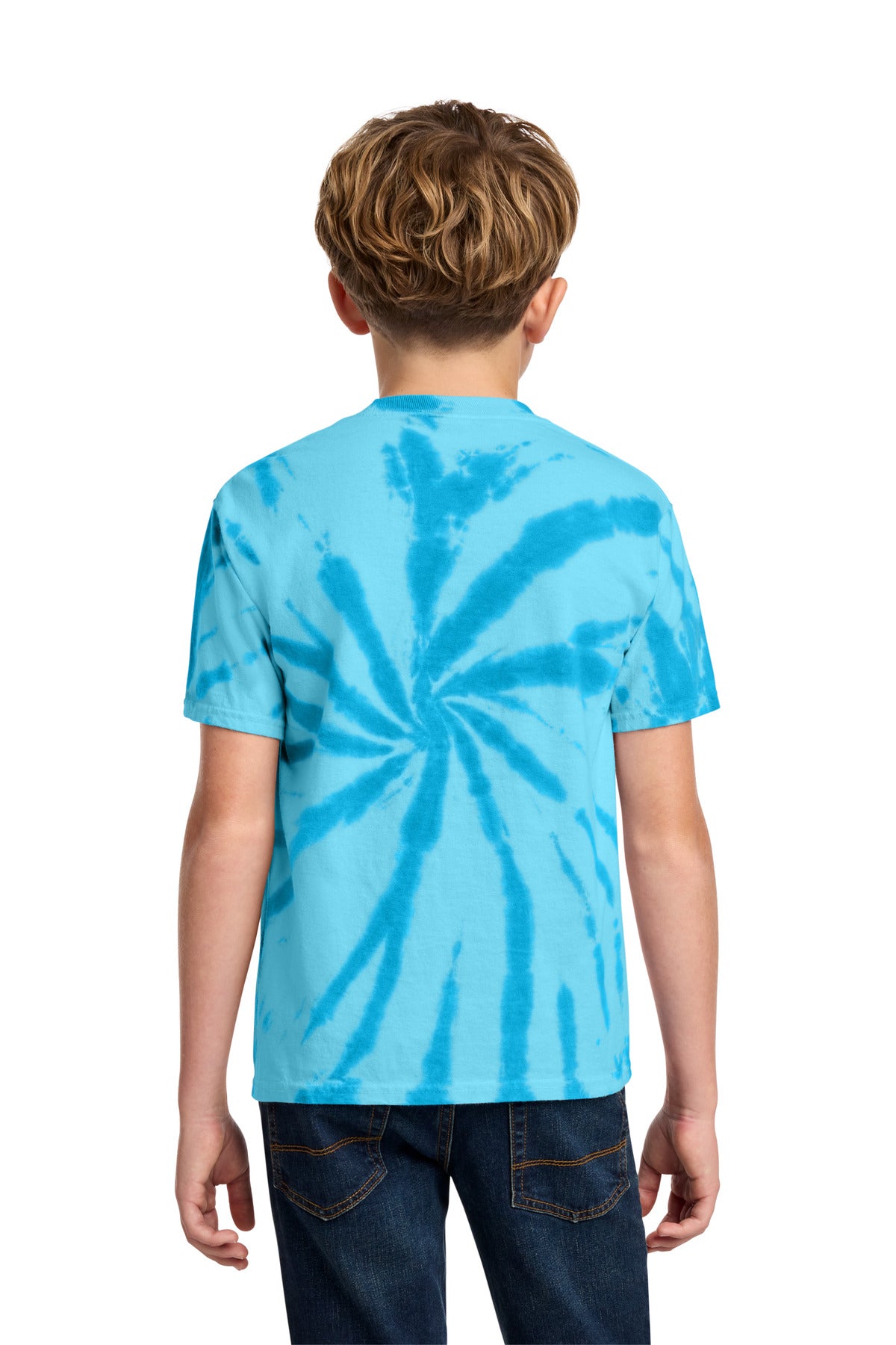 Port & Co Youth Tie-Dye Tee - Turquoise