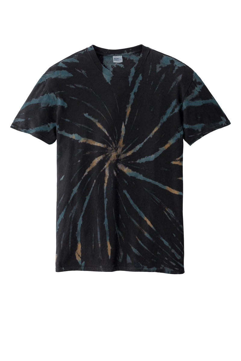 Port & Co Tie-Dye Tee - Black Galaxy Spiral