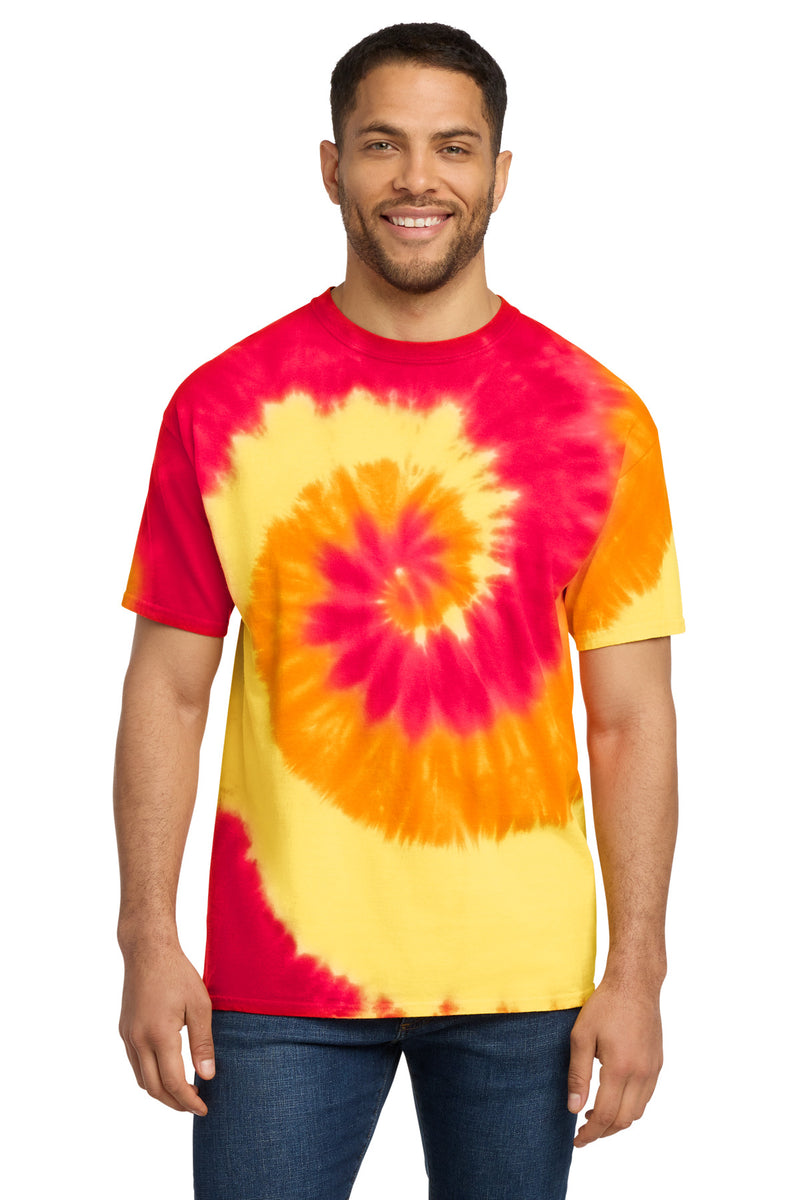 Port & Co Tie-Dye Tee - Blaze Rainbow
