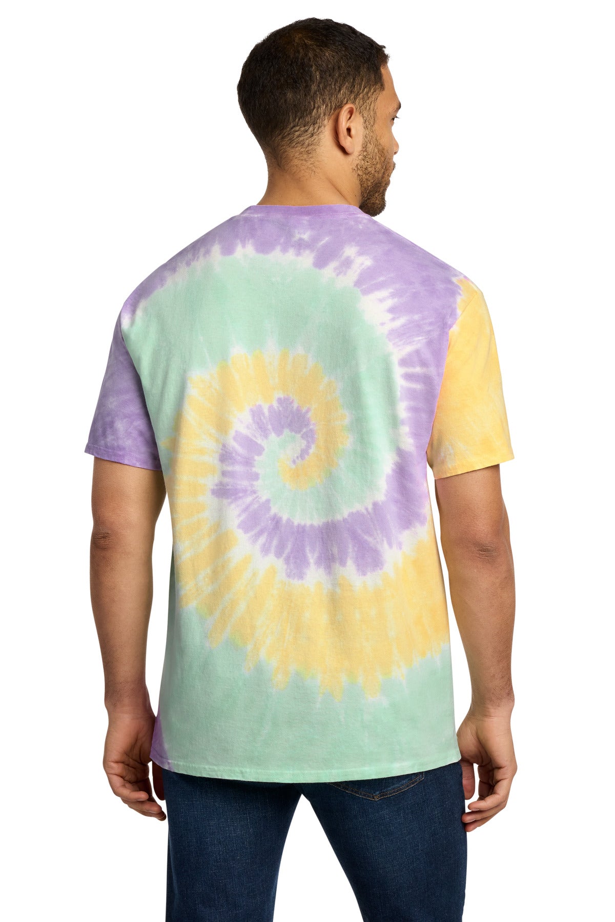 Port & Co Tie-Dye Tee - Mint Rainbow
