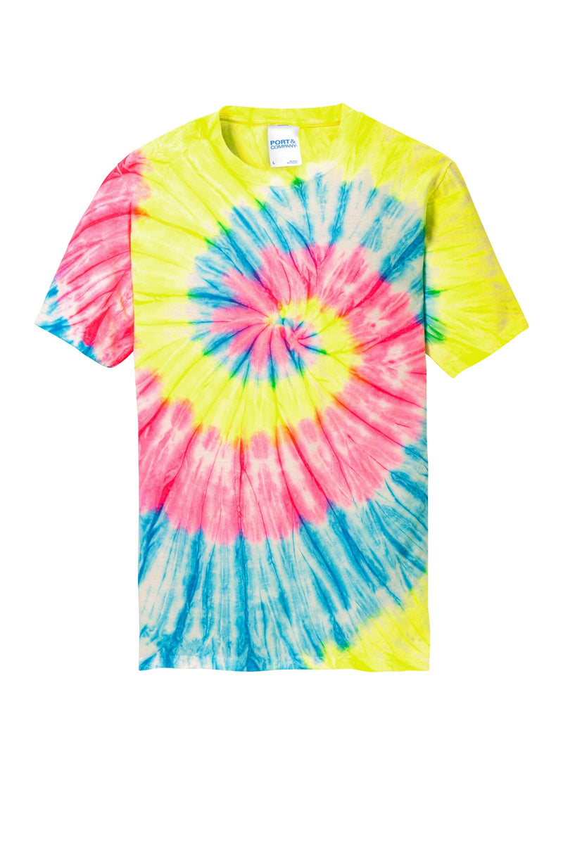 Port & Co Tie-Dye Tee - Neon Rainbow
