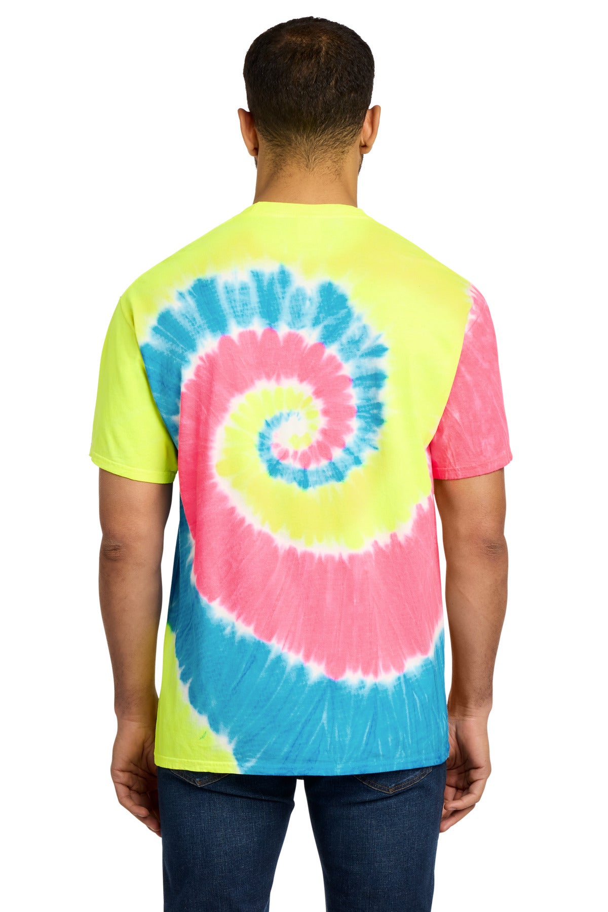 Port & Co Tie-Dye Tee - Neon Rainbow