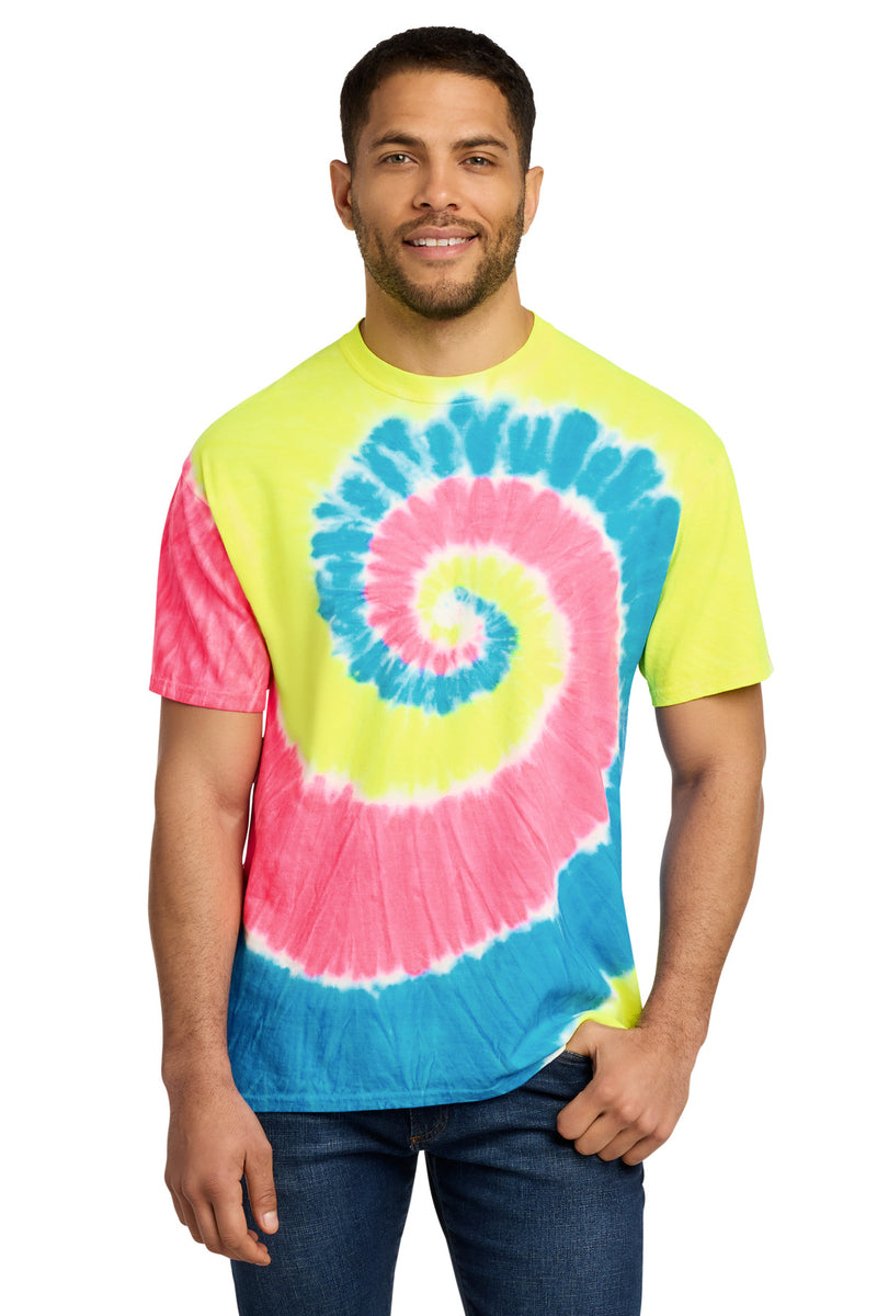 Port & Co Tie-Dye Tee - Neon Rainbow