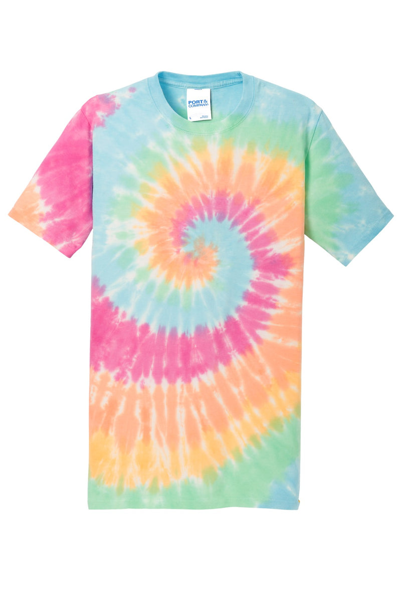 Port & Co Tie-Dye Tee - Pastel Rainbow