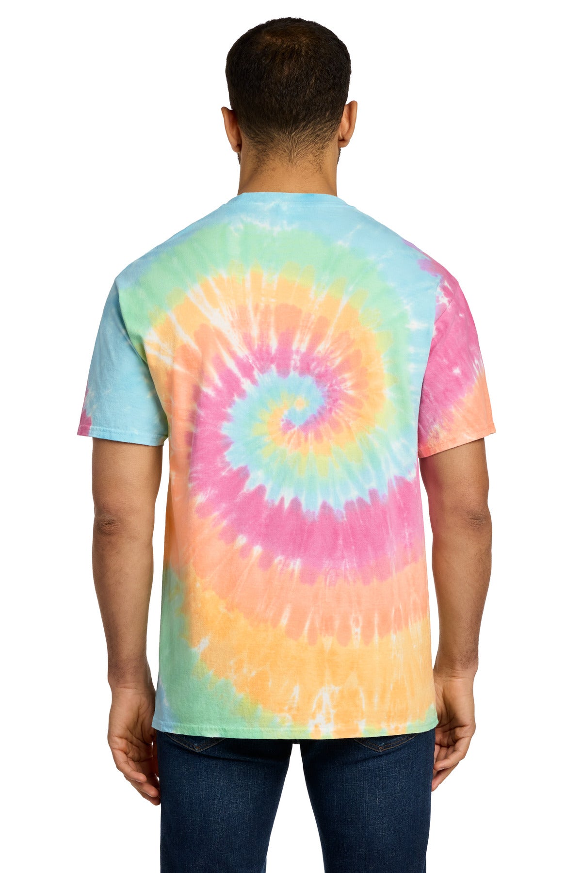 Port & Co Tie-Dye Tee - Pastel Rainbow
