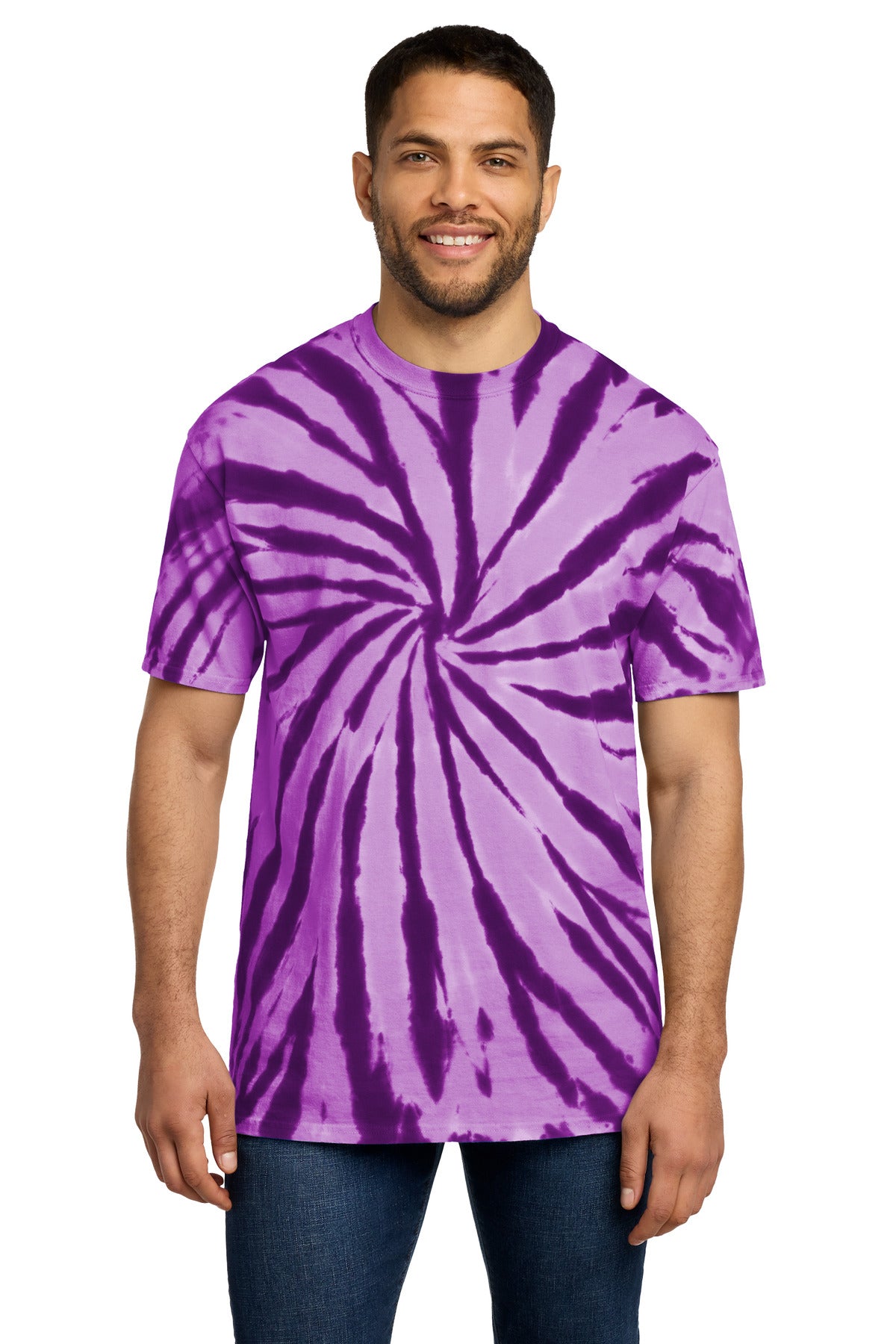 Port & Co Tie-Dye Tee - Purple