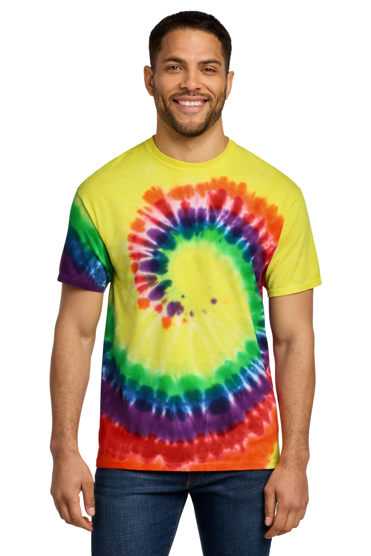 Port & Co Tie-Dye Tee - Rainbow