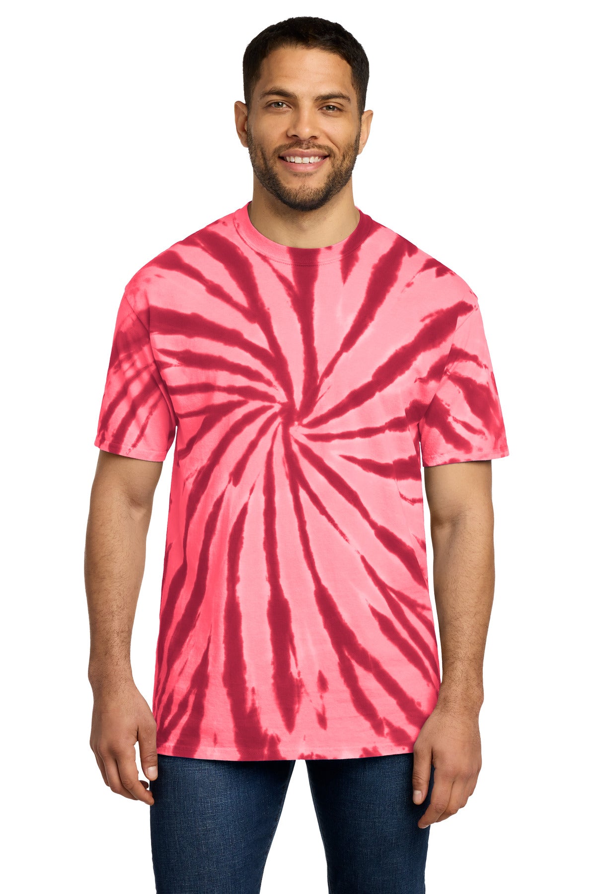 Port & Co Tie-Dye Tee - Red