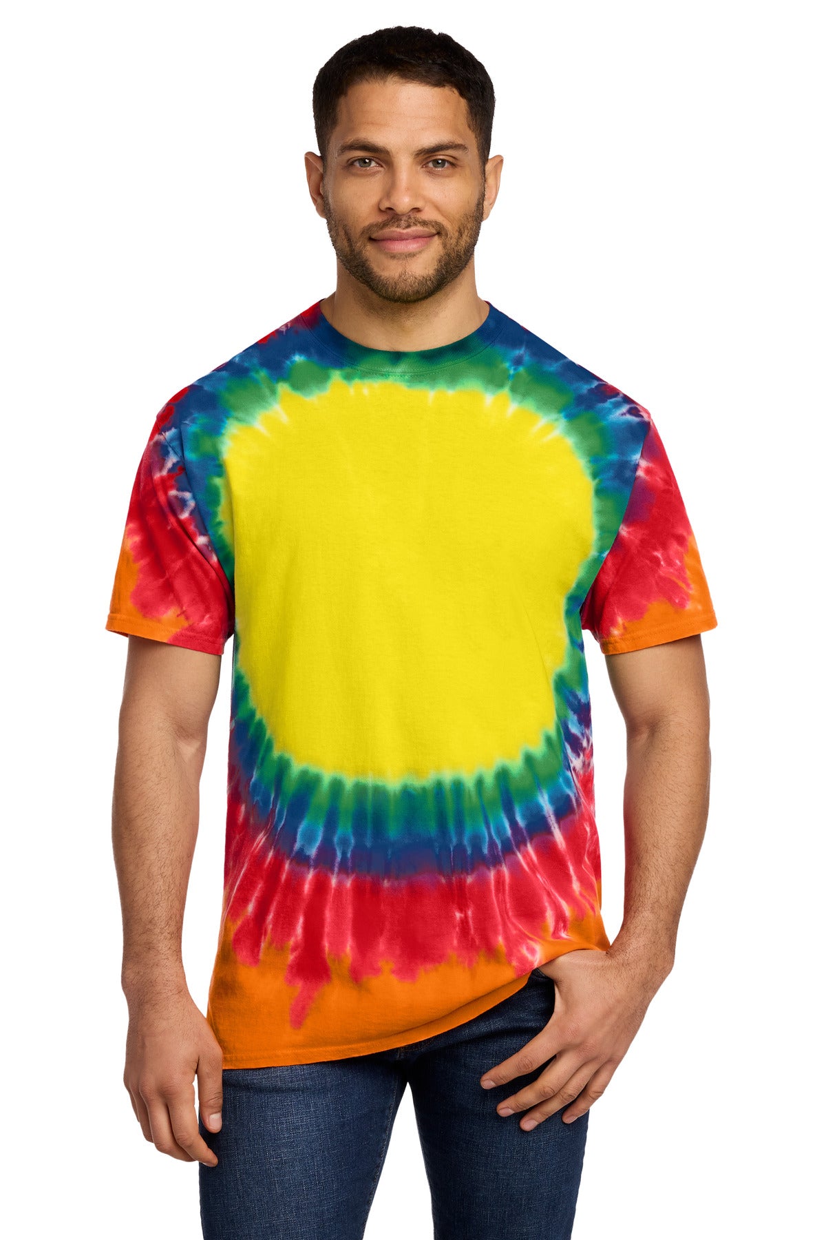 Port & Co Window Tie-Dye Tee - Rainbow