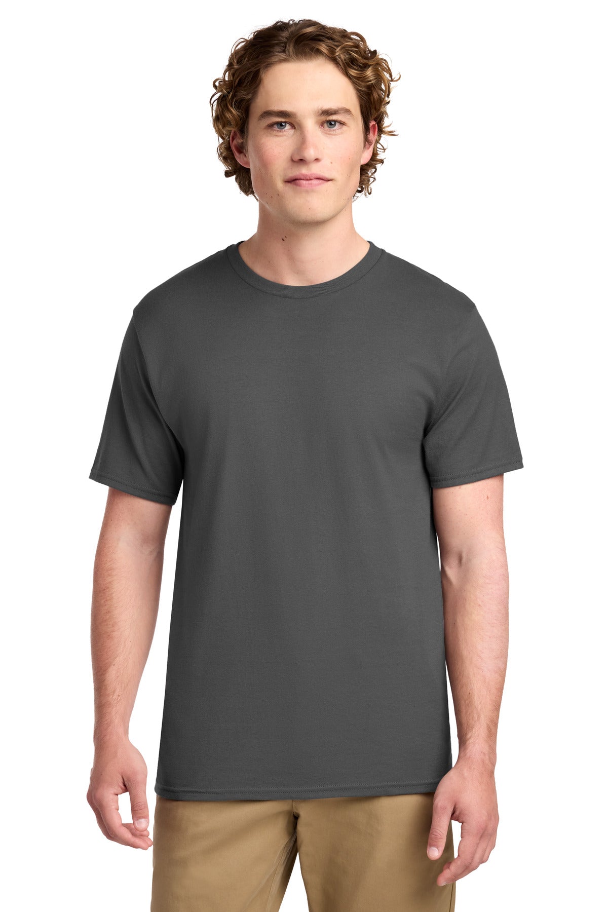 Port & Co Ring Spun Cotton Tee - Charcoal