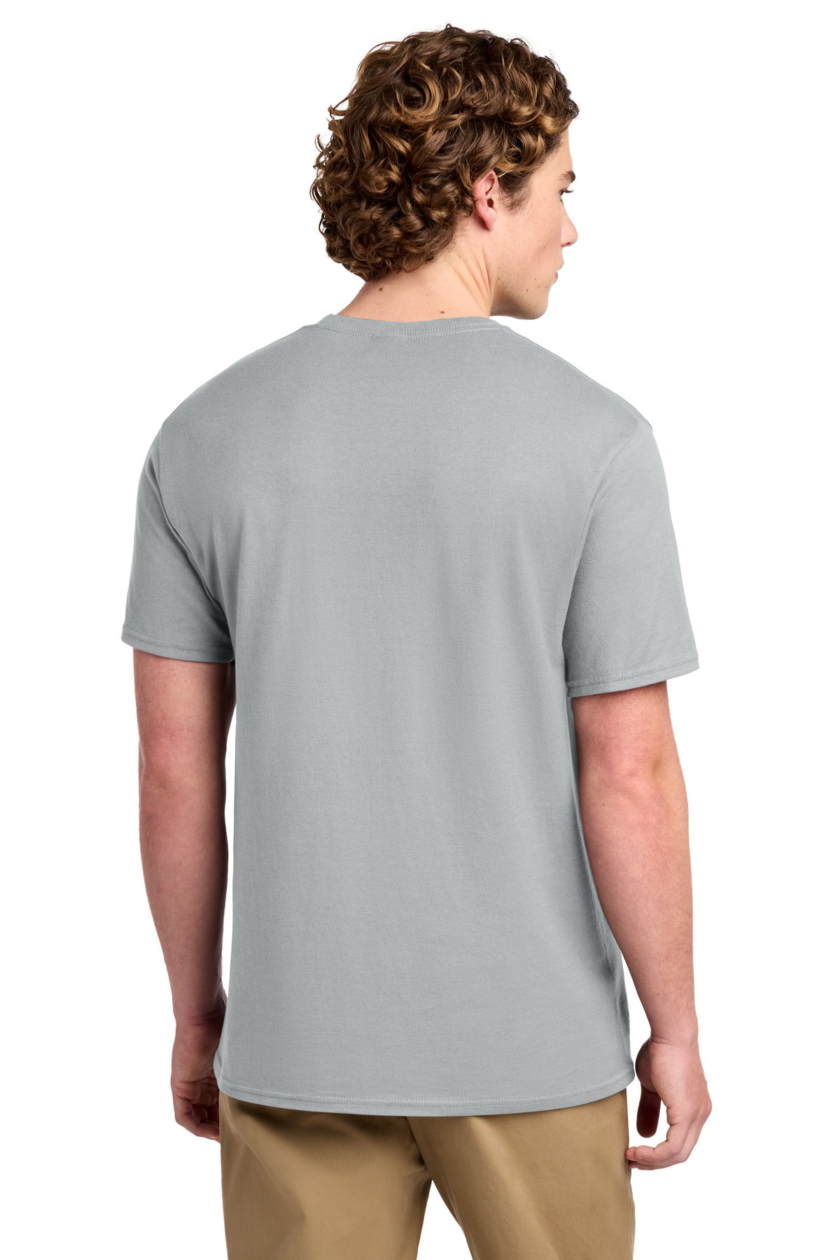 Port & Co Ring Spun Cotton Tee - Silver