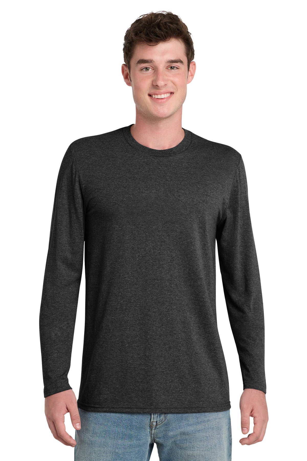 Port & Co Tri-Blend Long Sleeve Tee - Black Heather