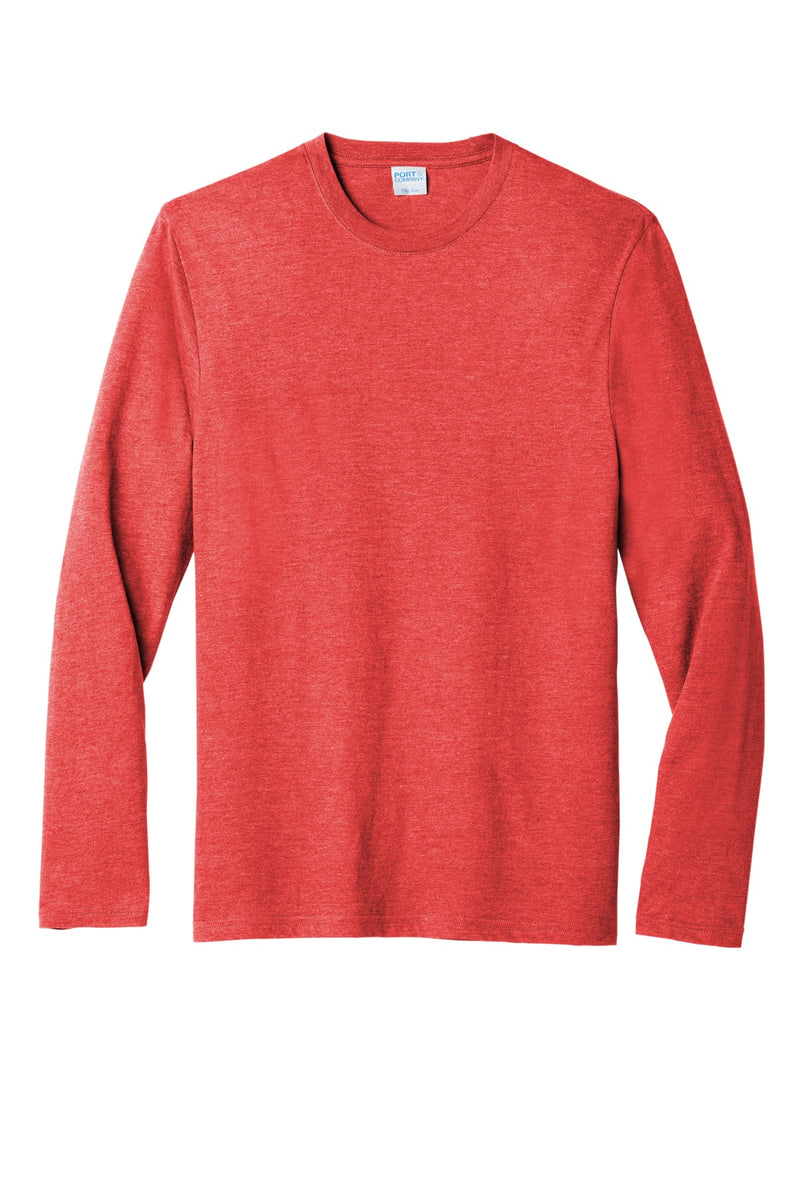 Port & Co Tri-Blend Long Sleeve Tee - Bright Red Heather