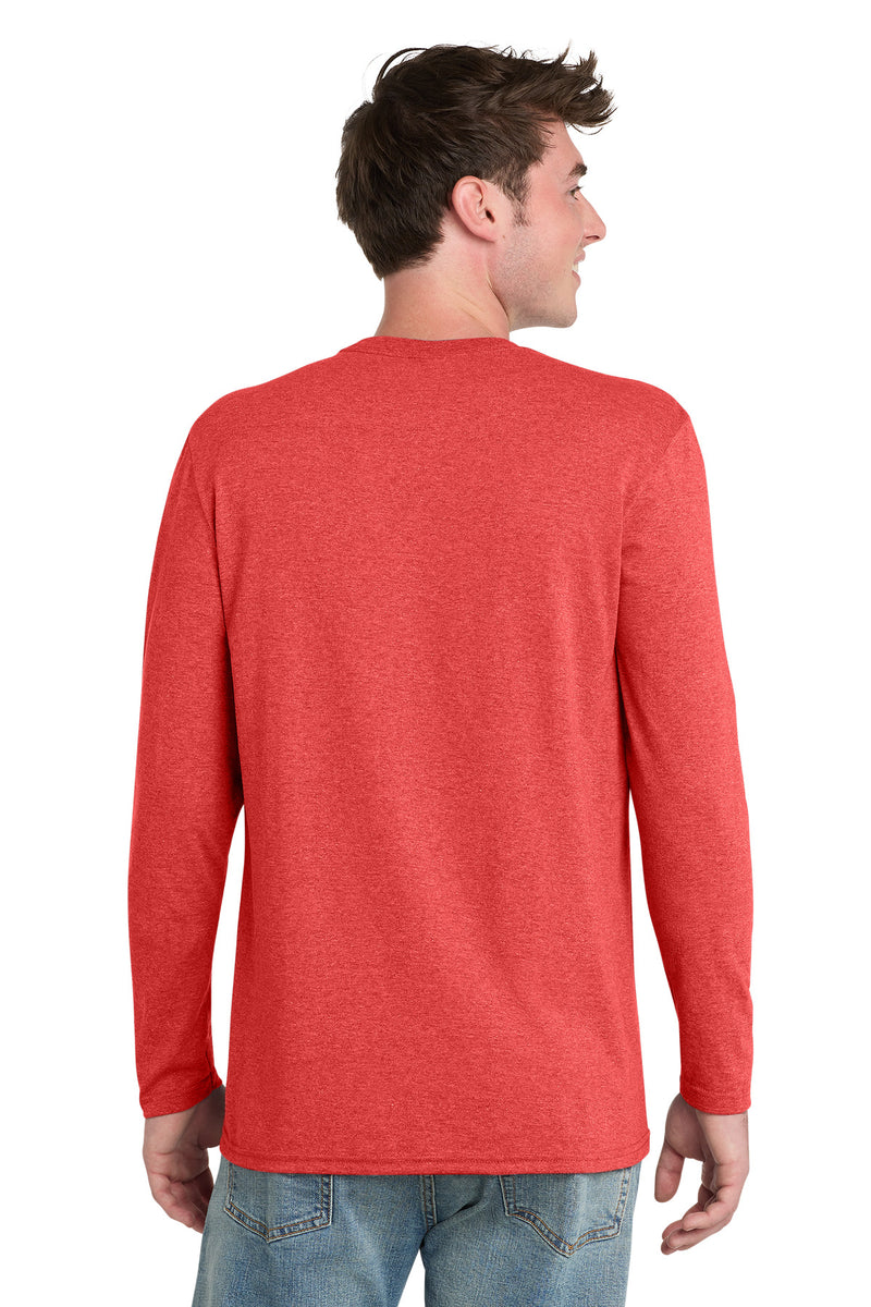 Port & Co Tri-Blend Long Sleeve Tee - Bright Red Heather