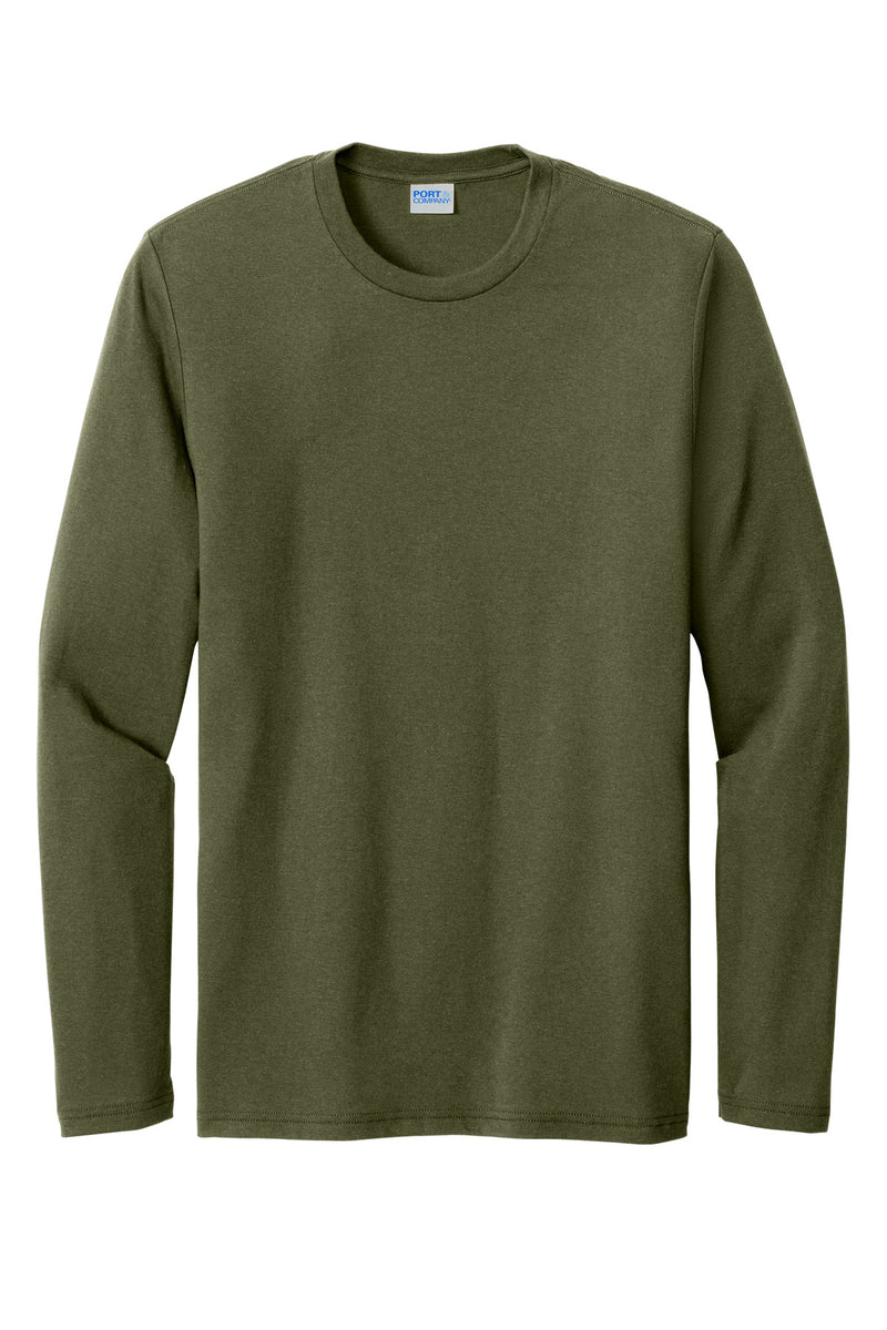 Port & Co Tri-Blend Long Sleeve Tee - Military Green Heather