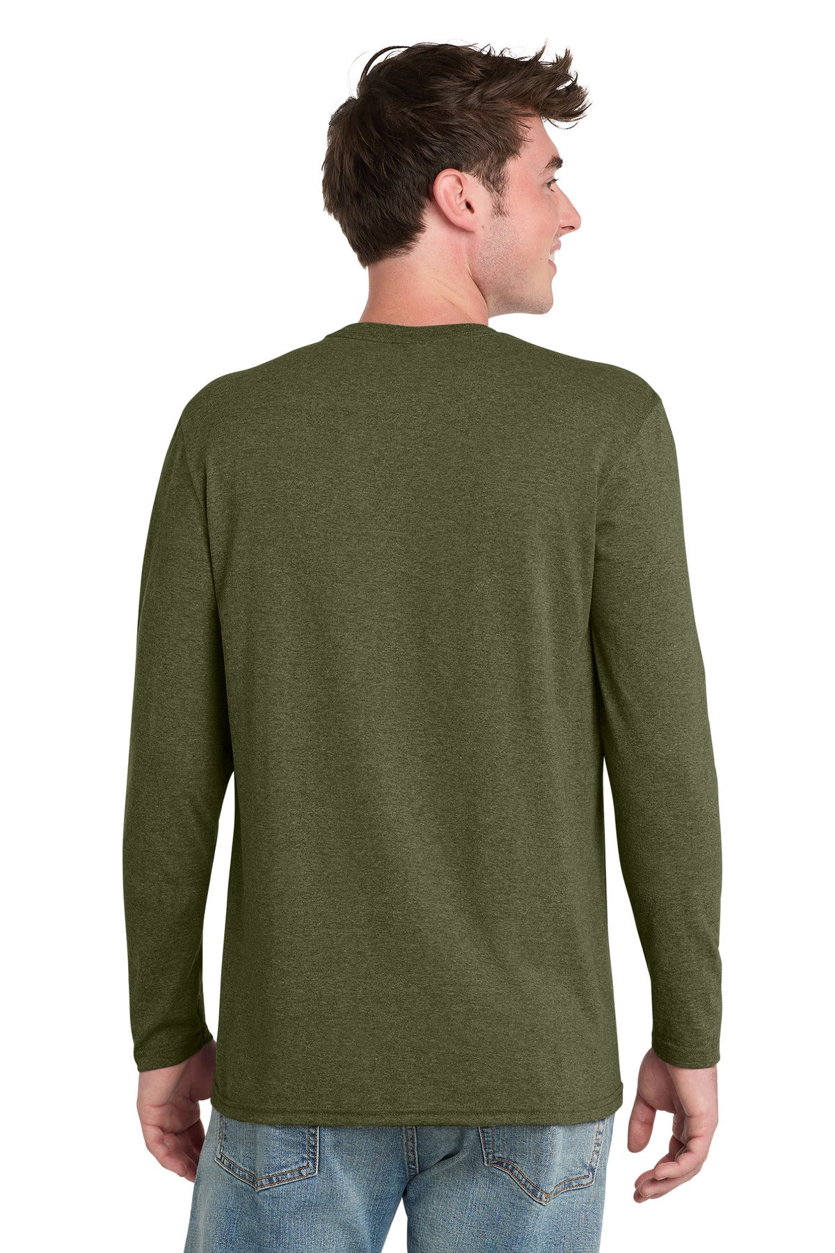 Port & Co Tri-Blend Long Sleeve Tee - Military Green Heather