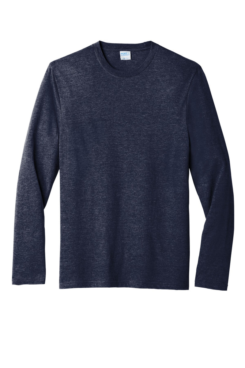 Port & Co Tri-Blend Long Sleeve Tee - Team Navy Heather
